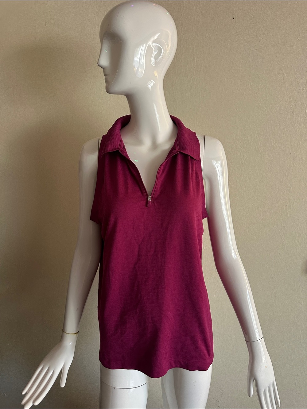 lululemon athletica Sleeveless Zip Polo Top - Fuchsia